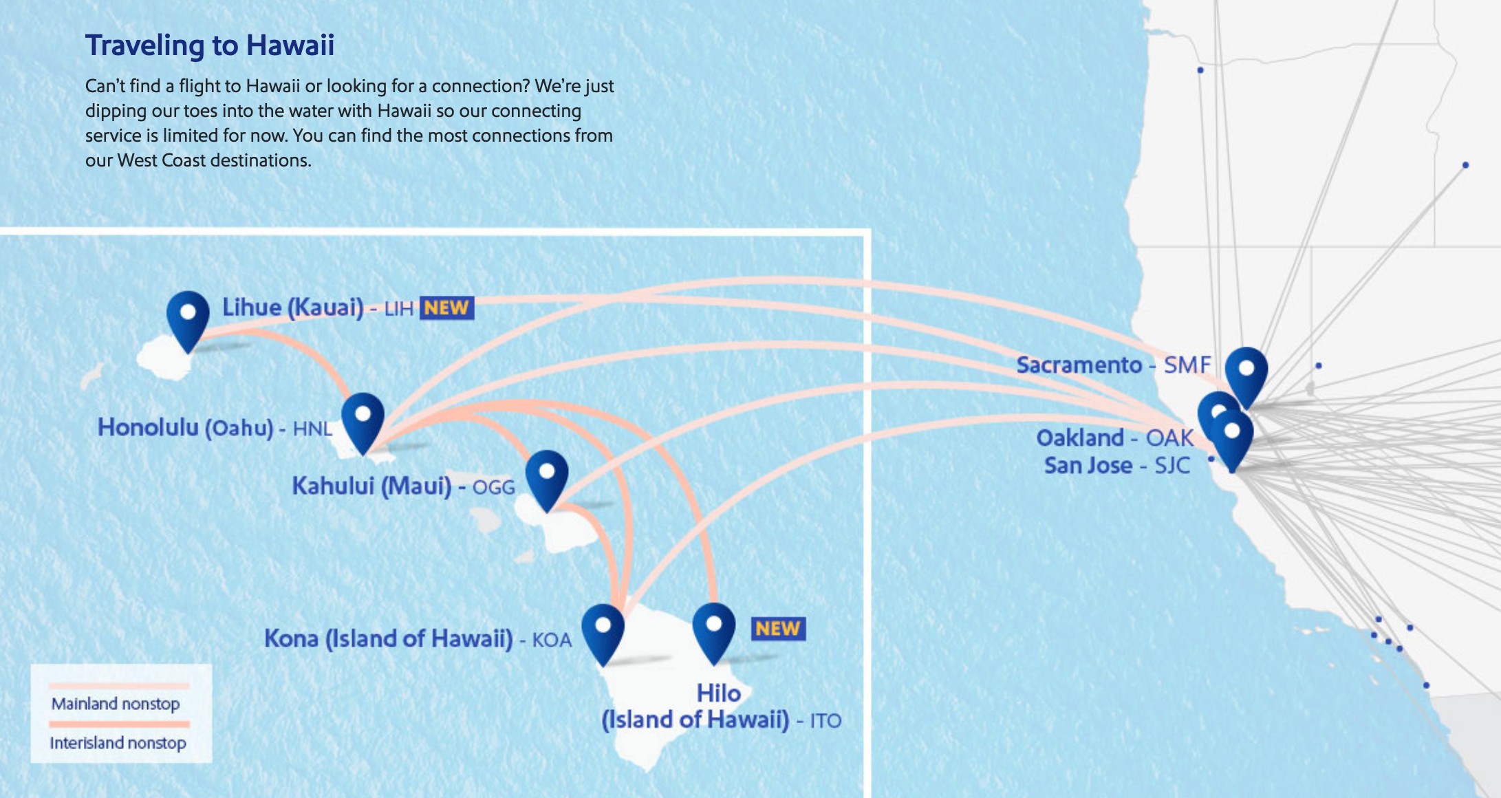 southwest airlines map of flights