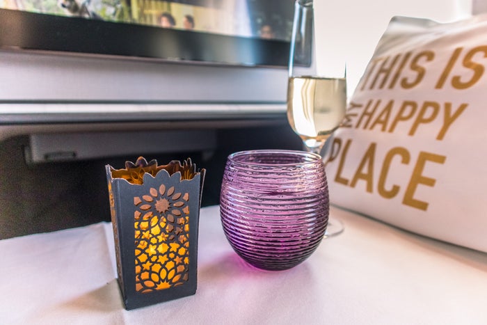 Qatar Airways Boeing 777 Qsuite Business Class Meal Service