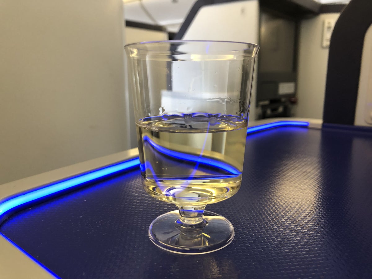 ANA Business Class Pre-Departure Champagne