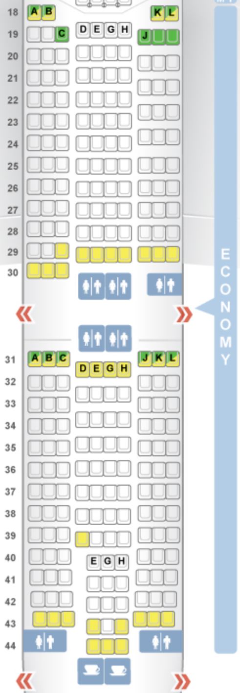 Alitalia 777-200 Economy Class Seat Map