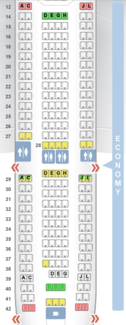Alitalia A330-200 Economy Class Seat Map