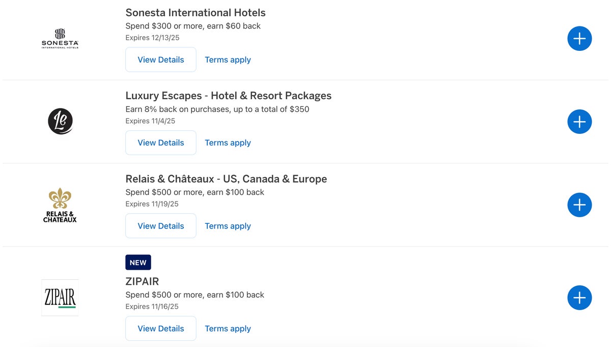 Amex Offers travel sept 2025