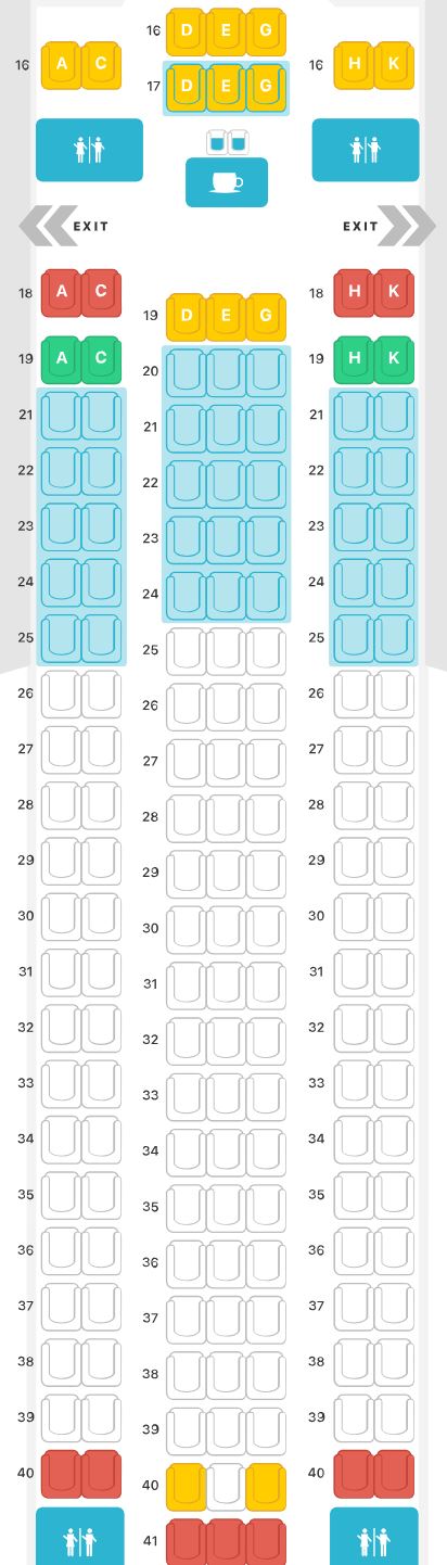 Austrian Airlines 767-300 Economy Class Seat Map