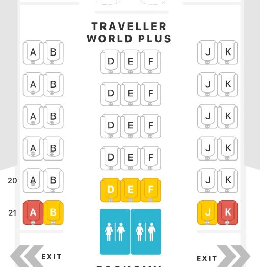 British Airways 787-9 Premium Economy Class Seat Map