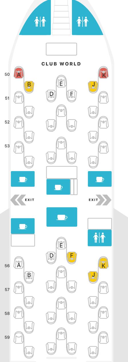 British Airways A380 Business Class Seat Map Upper Deck