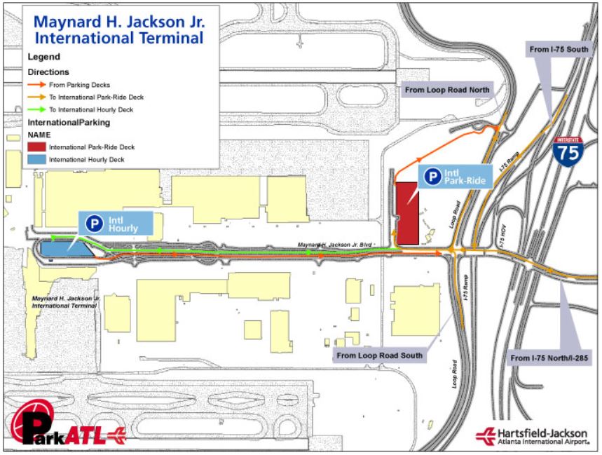 Hartsfield Jackson Atlanta International Parking Map International Terminal 