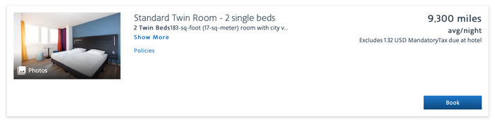 Redeeming American Airlines miles for a hotel stay in Prague.