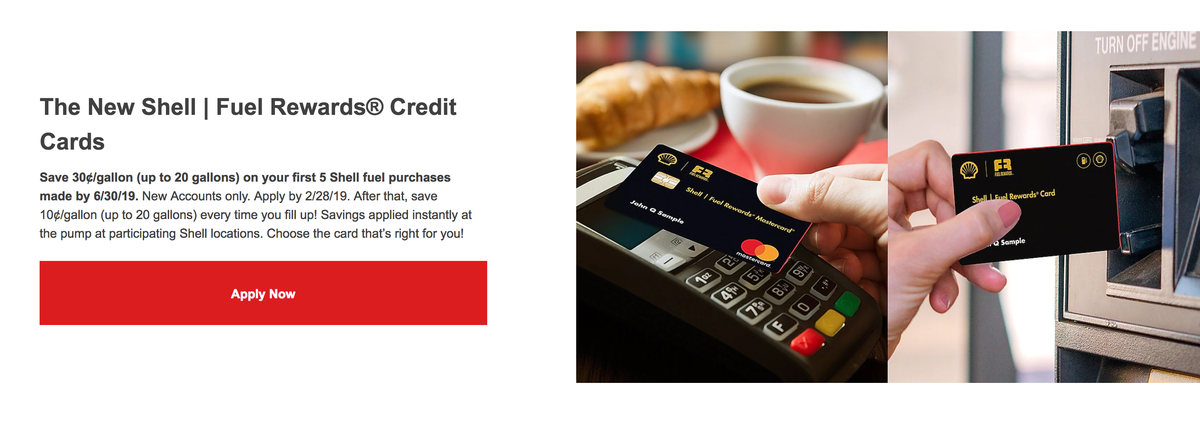 Shell Fuel Rewards Credit Cards Application Prompt