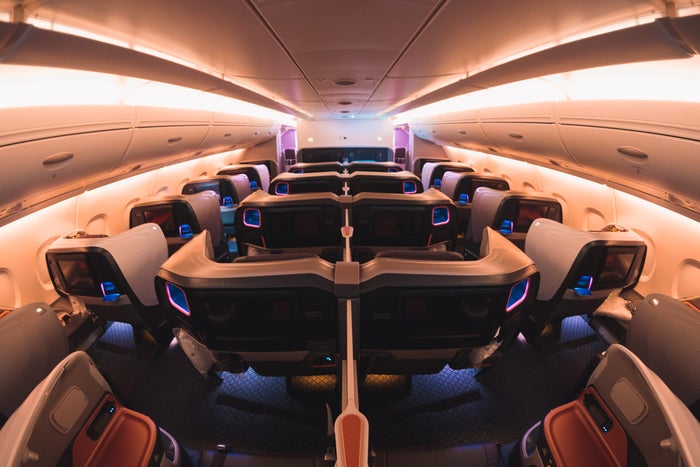 Singapore Airlines Airbus New A380 Business Class Cabin