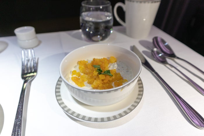 Singapore Airlines Airbus New A380 Business Class Breakfast