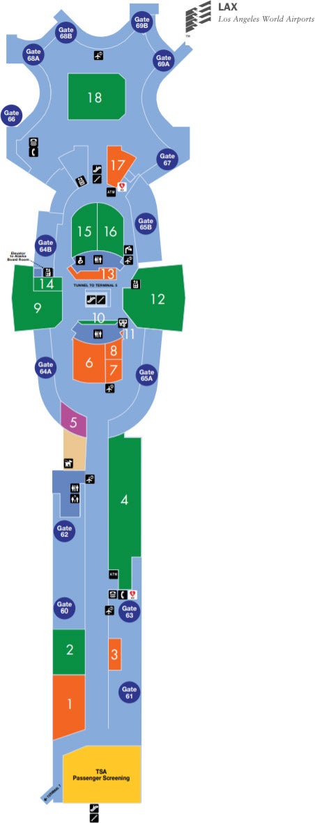 map of lax terminal 4 How To Get Between Terminals At Los Angeles International Airport map of lax terminal 4