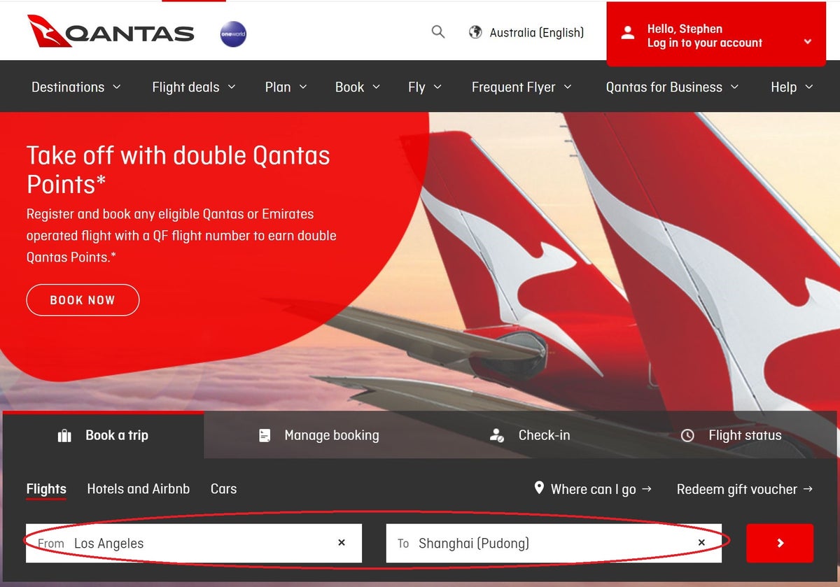 Qantas Homepage