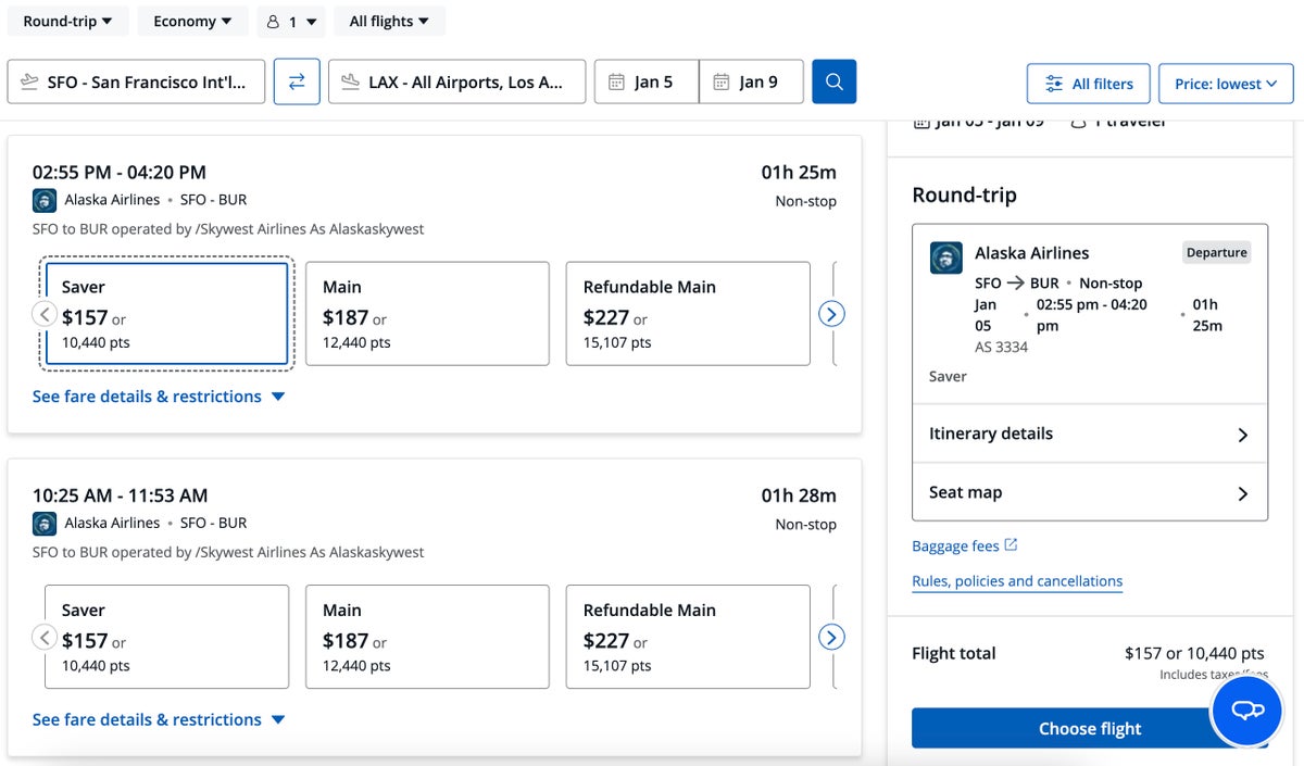 Redeem Chase UR points for Alaska flights