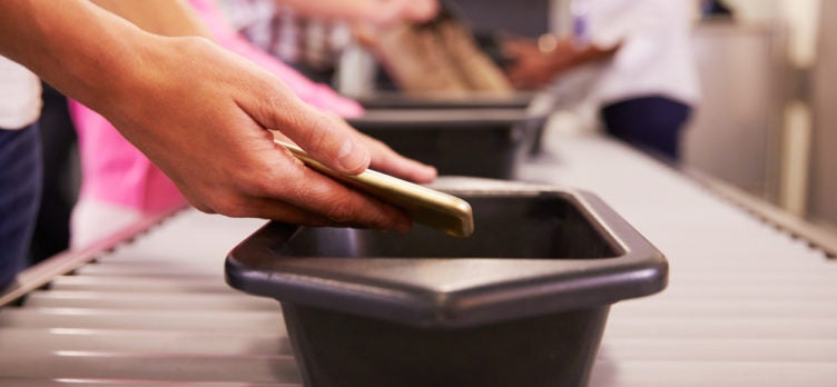 TSA Airport Security Cellphone Bin