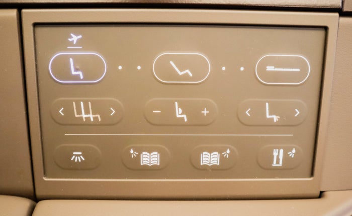 ANA A380 First Class Seat Controls