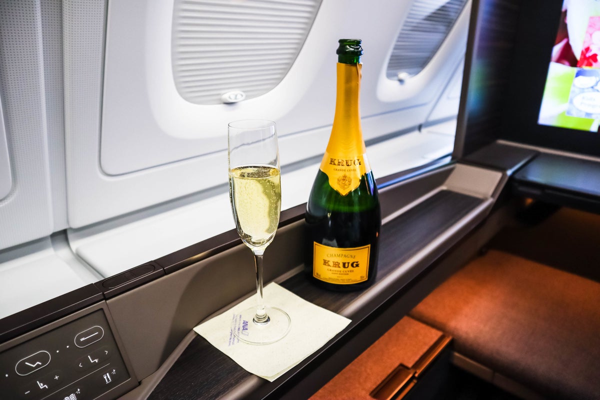 ANA A380 First Class; Champagne Krug Grande Cuvee