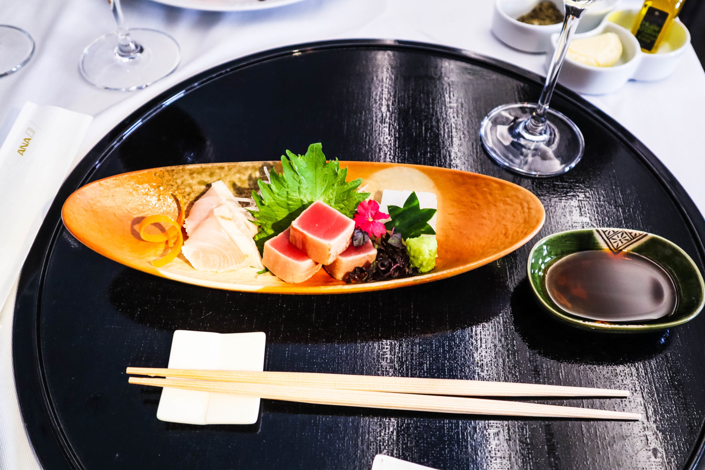 ANA A380 First Class; Sashimi