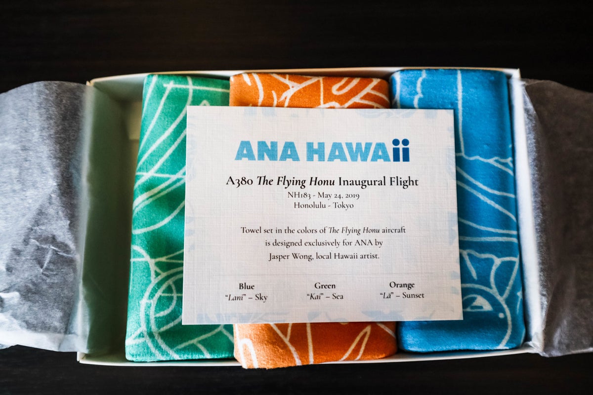 ANA A380 First Class; Gift Scarves