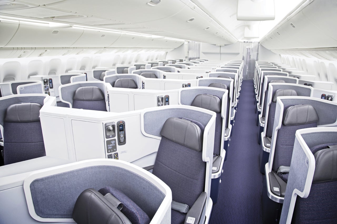 American Airlines 777-300 Business Class Cabin