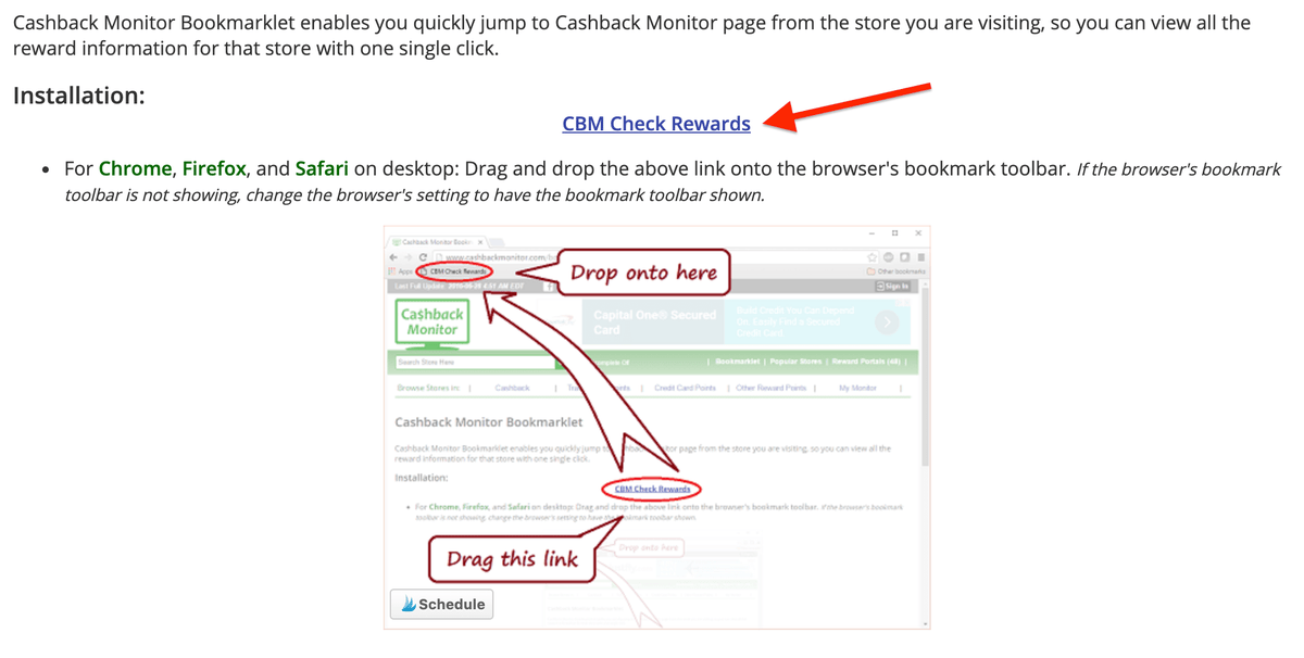 CashBack Monitor Bookmarklet