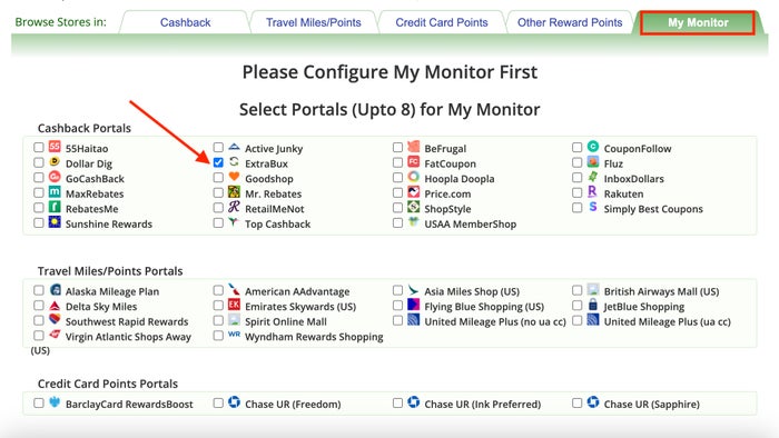 CashBackMonitor Config My Monitor Cashback Monitor configure my monitor