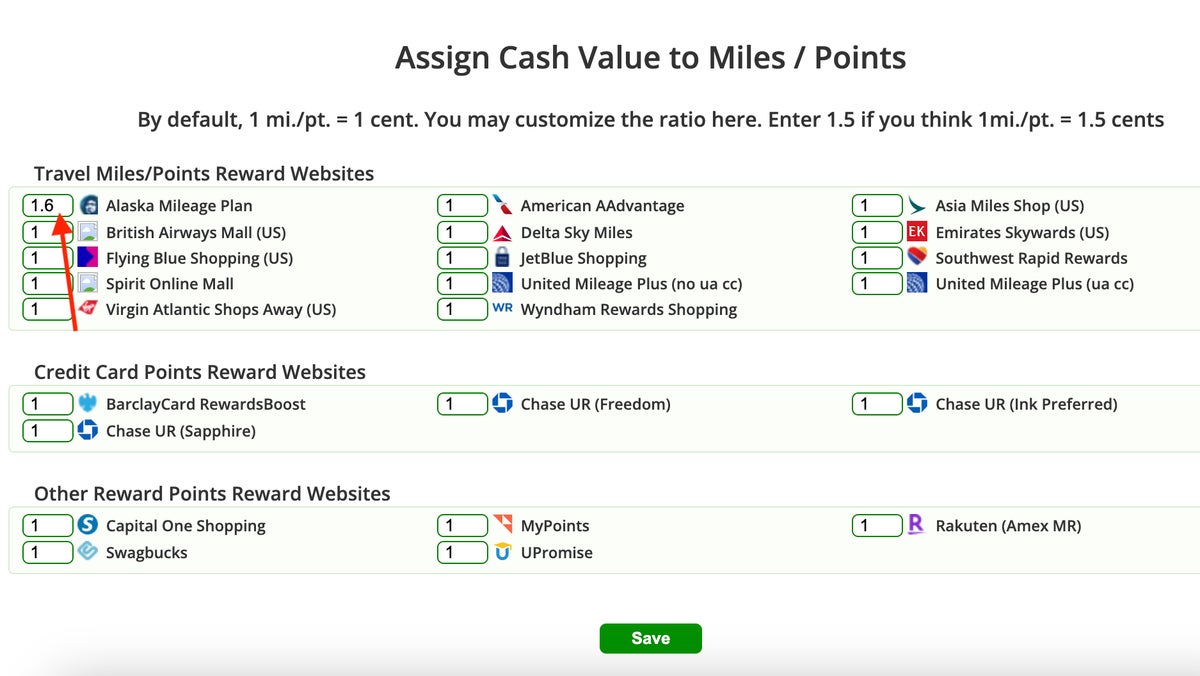 Cashback monitor assign cash value field