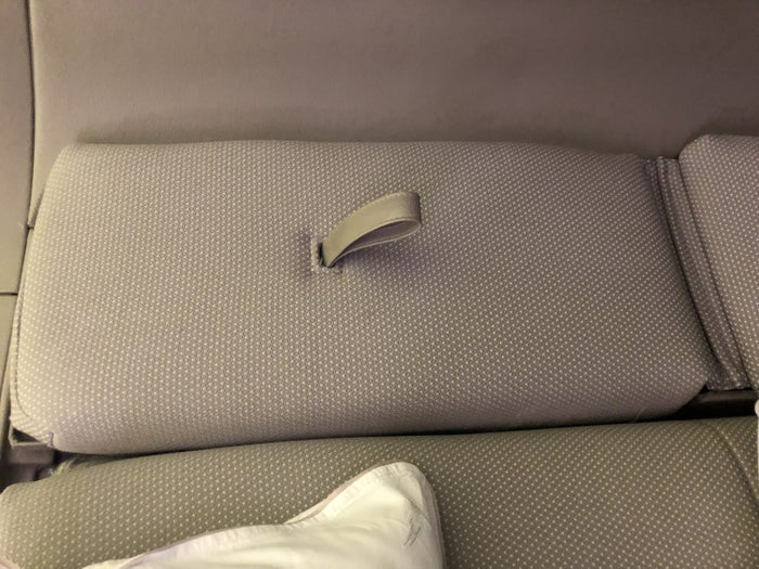 Cathay Pacific 777 first class armrest stowed