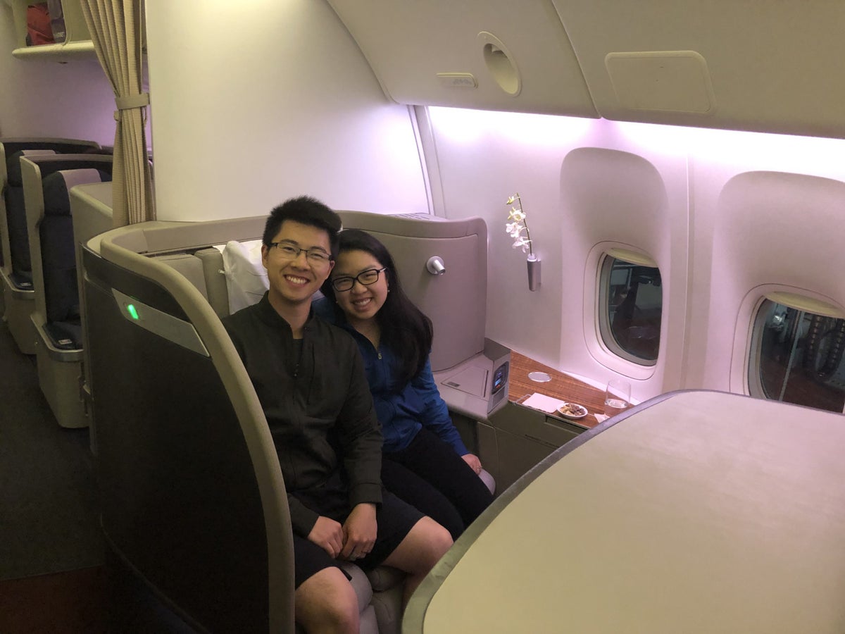 Cathay Pacific 777 first class couples picture