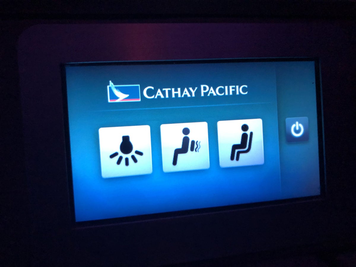 Cathay Pacific 777 first class digital seat controls