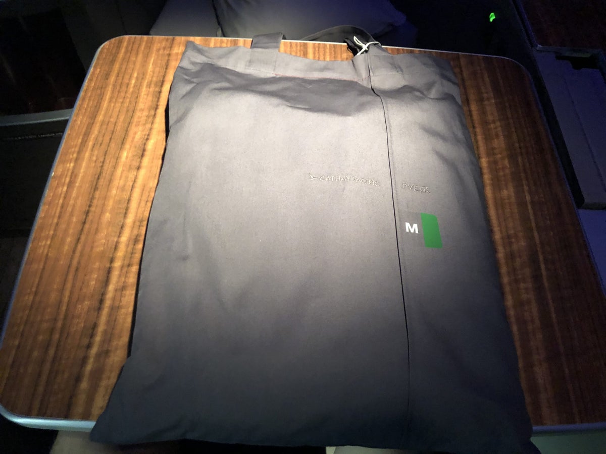 Cathay Pacific 777 first class pajama bag