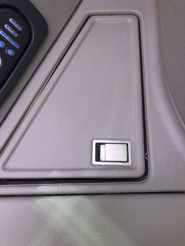 Cathay Pacific 777 first class storage compartment