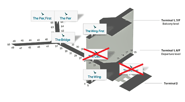 Cathay Pacific Lounge Map at Hong Kong International Airport