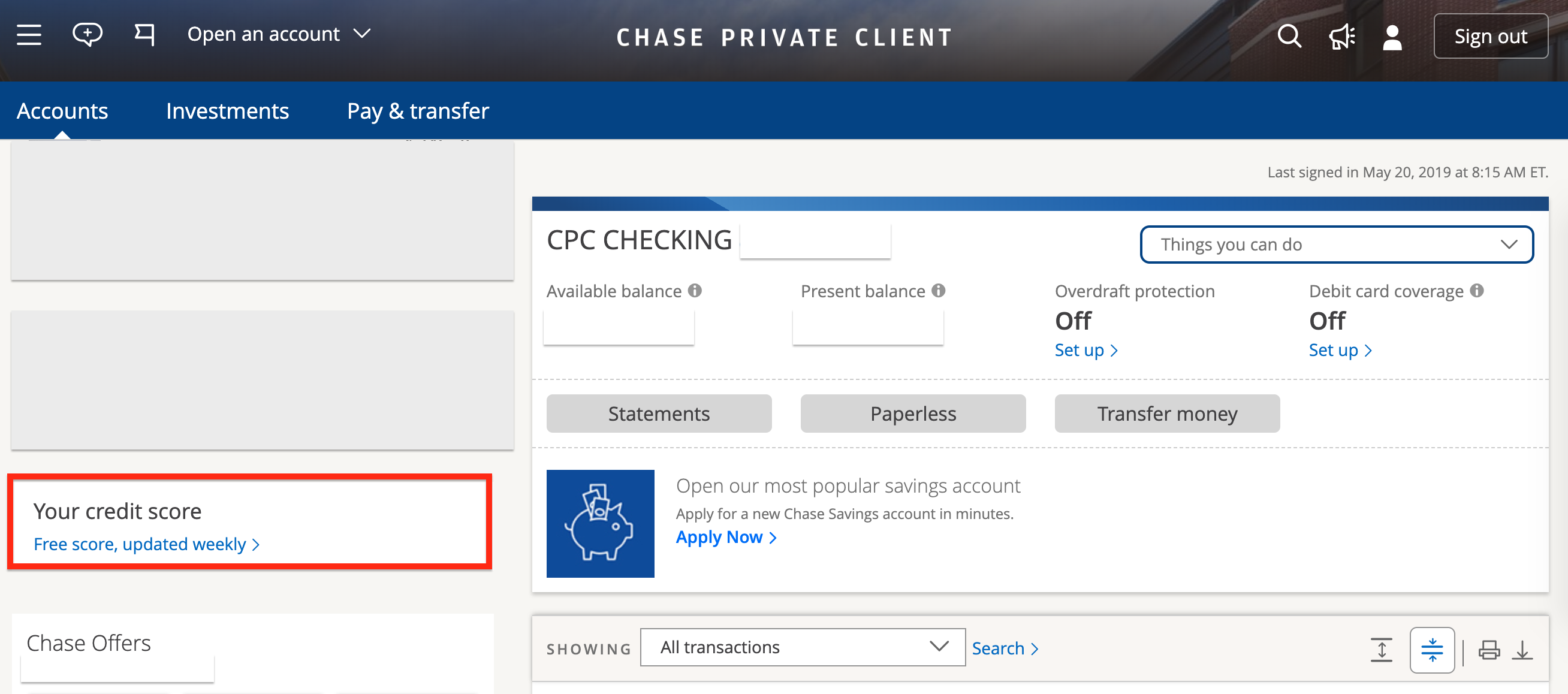 how to check my credit score with chase