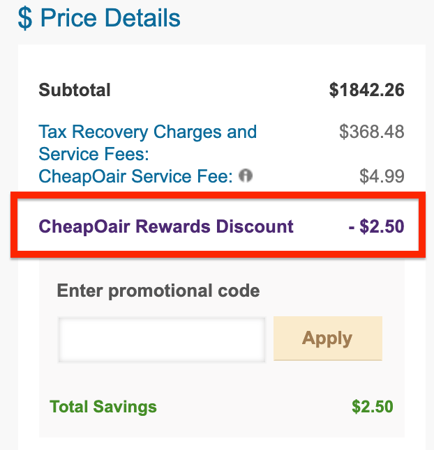 CheapOair Rewards
