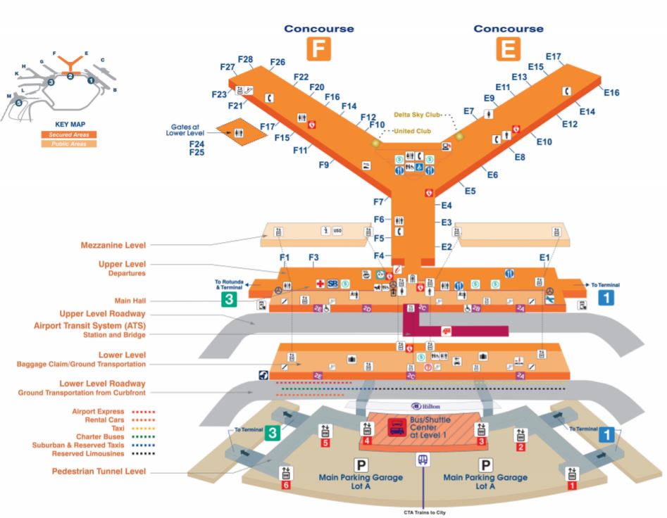 Chicago O'Hare Airport Map Layout