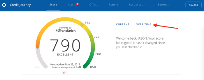Chase Credit Journey Home Page