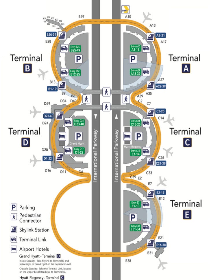 DFW DFW Skylink JapaneseClass Jp   Dallas Fort Worth Airport Map 1 