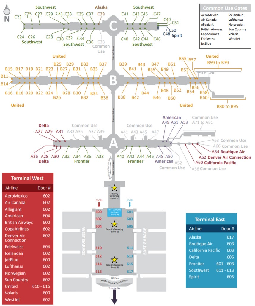 Denver Airport Map Terminal B