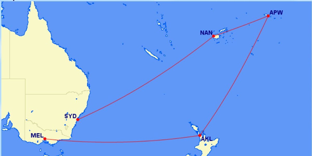 EVA Air South West Pacific Route