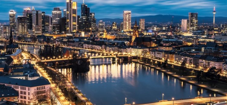 Frankfurt skyline at night