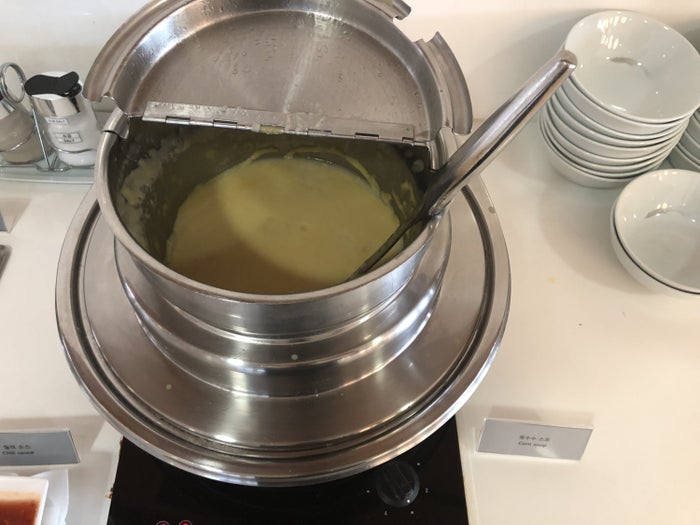 Korean Air business class lounge soup