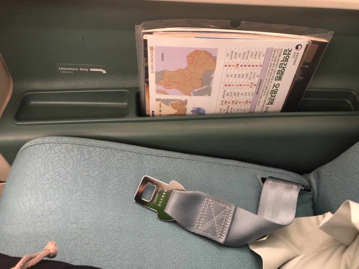 Korean Air first class literature compartment