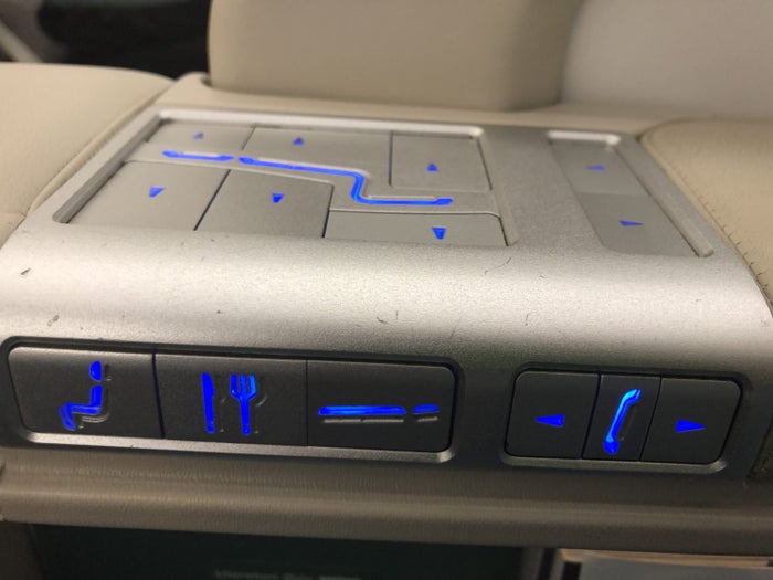 Korean Air first class seat controls 2