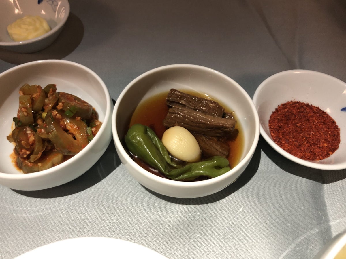 Korean Air first class second meal banchan