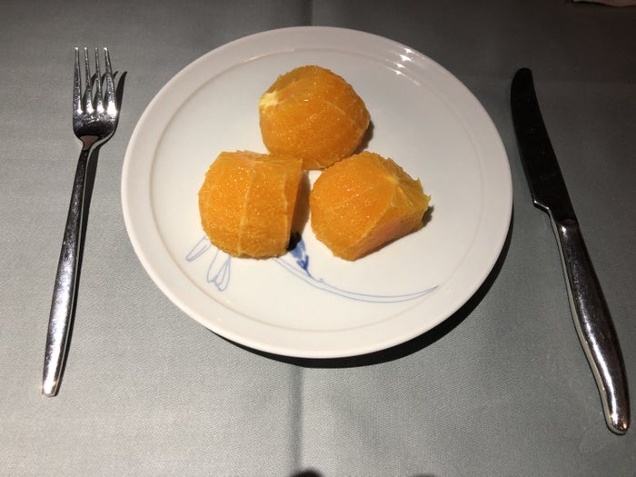 Korean Air first class second meal dessert