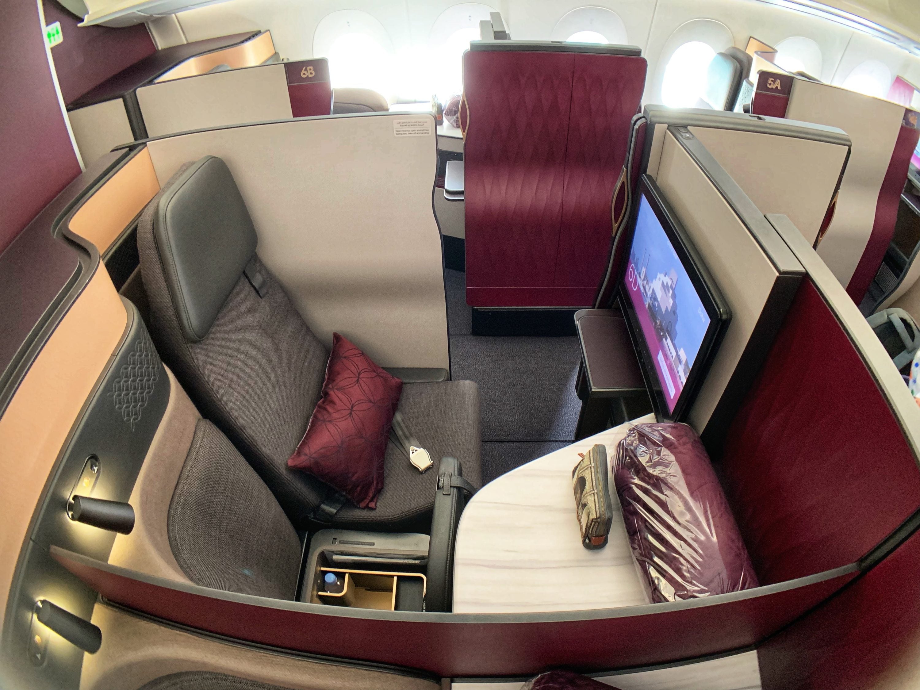 Qatar Qsuites A350 Seat View