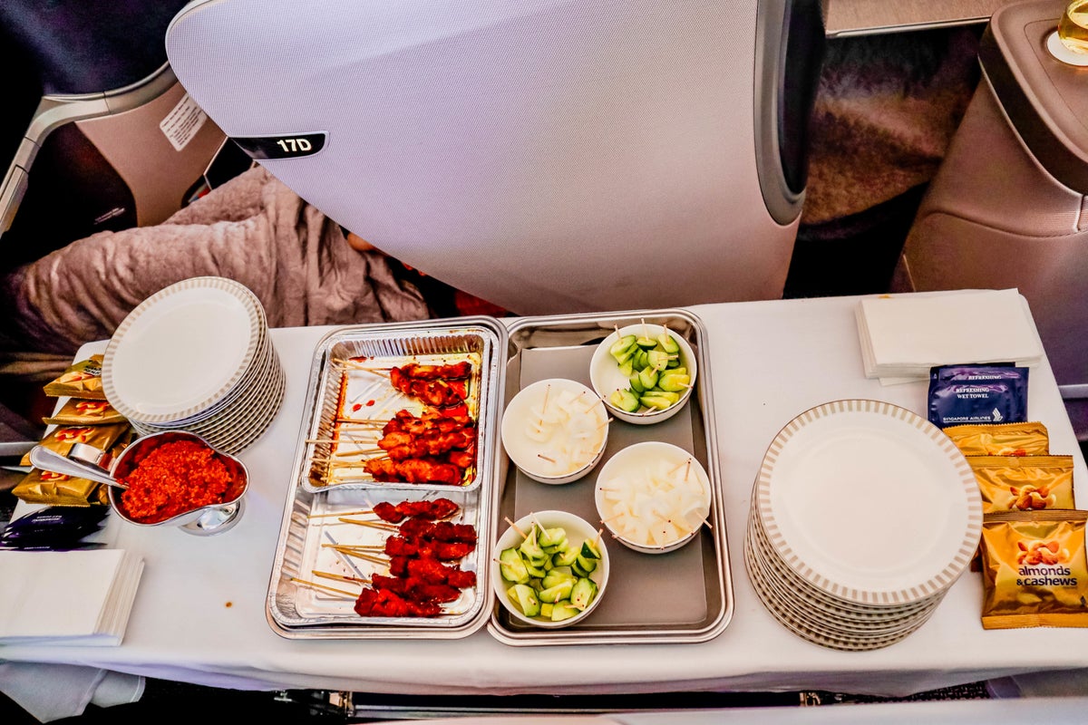 Singapore Airlines B787-10 Business Class Cabin: Satay Trolley