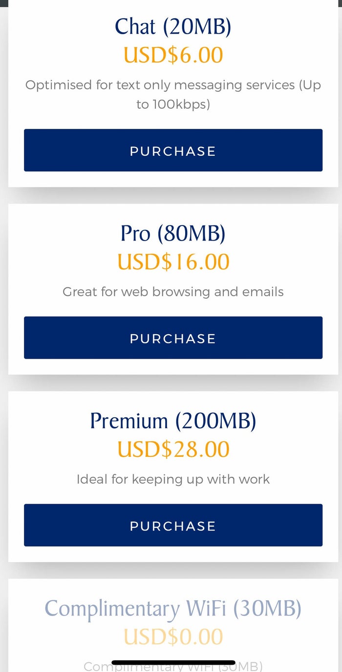 Singapore Airlines Boeing 787-10 Regional Business Class: WIFI
