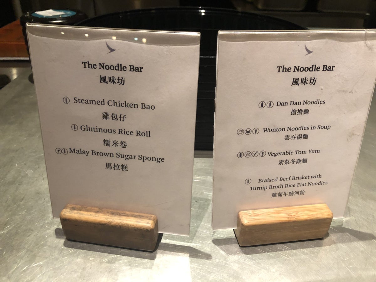 The Pier, Business at Hong Kong International Airport noodle bar menu