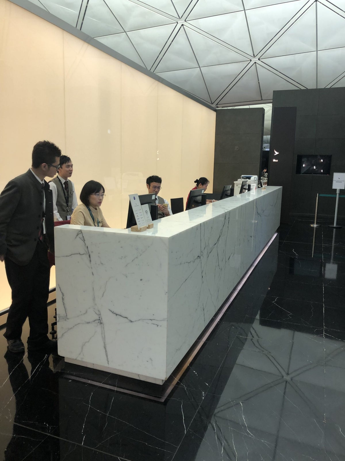 The Wing at Hong Kong International Airport check-in desk